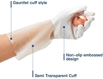 LANON 3 Pairs Skin-Friendly Cleaning Gloves Non-Slip Reusable Brilliant White Medium 1