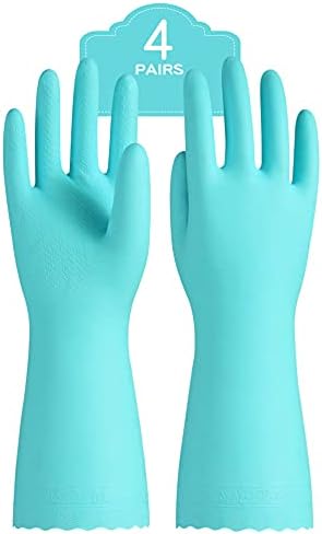 PACIFIC PPE 4 Pairs Reusable Dishwashing Gloves Green Medium