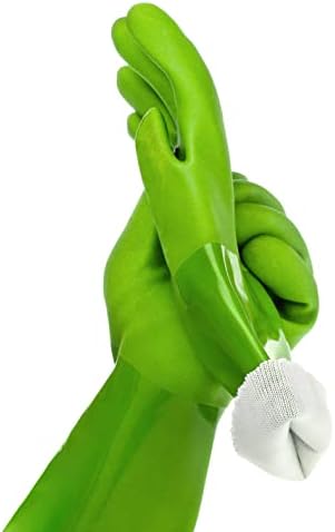 Kitchen-Star Ultimate Rubber PVC Gloves with Cotton Lining Green Small