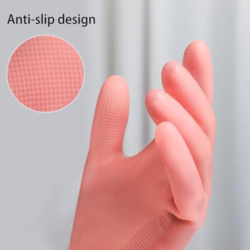 3 Pairs Natural Rubber Dishwashing Gloves for Hand Protection and Cleanliness