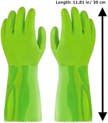 Kitchen-Star Ultimate Rubber PVC Gloves with Cotton Lining Green Small