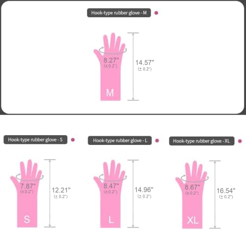 Myungjin 2 Pairs Reusable Waterproof Latex Gloves with Hang-Dry Hooks