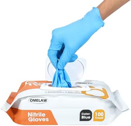 OMELAW Nitrile Gloves 4 Mil Powder Free Non Latex