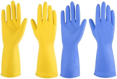IUCGE Reusable Rubber Dishwashing Gloves 2 Pair