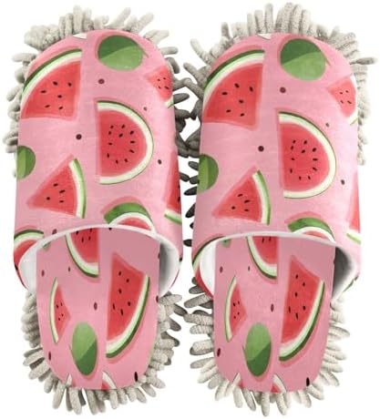 Watermelon Pattern Mopping Slippers for Men Women - Washable and Comfortable