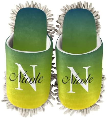Custom Mop Slippers for Floor Cleaning Personalized Washable Microfiber Cleaning Mop Slippers