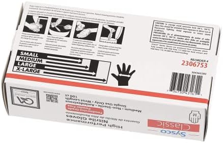 Sysco High Performance Nitrile Gloves 100 Count Medium Blue