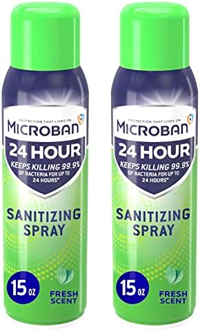 Microban Disinfectant Spray 24-Hour Protection 2 Count 15oz Each