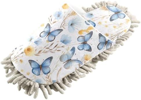 RunningBear Flower Butterfly Mop Slippers for Women Men
