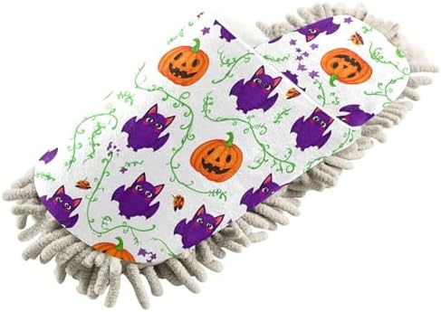 Burbuja Bats Pumpkins Mop Slippers for Women Men 5-8