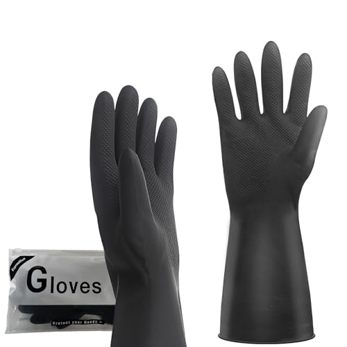 Exprosiflux 3 Pairs Heavy Duty Rubber Cleaning Gloves