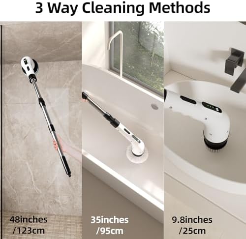 ELEBUILD 9-in-1 Electric Spin Scrubber with 8 Brush Heads