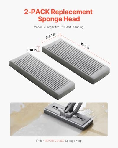 VEVOR 2-Piece PU Sponge Mop Head Replacement