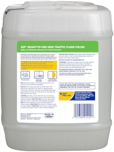 Zep High Traffic Floor Polish 5 Gal - Scuff and Slip Resistant
