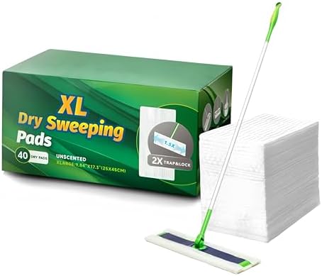 SUZZYVINE XL Dry Mop Pads 80 Count Nonwoven Floor Wipes