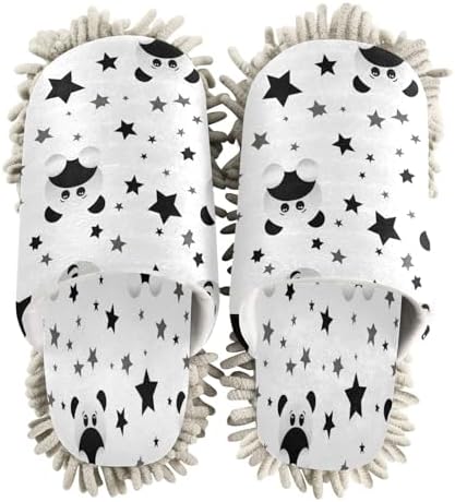 Bulletgxll Panda and Star Microfiber Cleaning Slippers