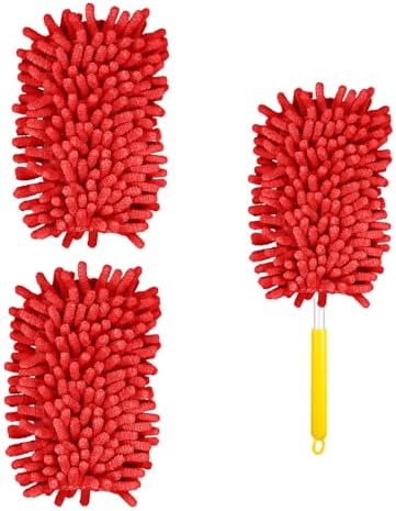 2pcs Microfiber Duster Refills for Ceiling Fans Heavy Duty Reusable Cleaning Accessories Red