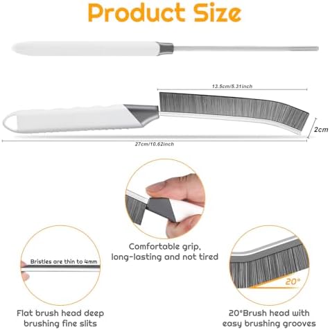 SUOXU 2-Pack Grout Scrub Brush Set Hard Bristle Cleaning Tools