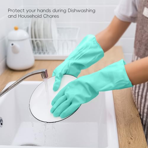 KAQ Reusable Non-Slip Rubber Gloves for Kitchen Use