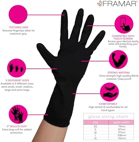 FRAMAR Durable Nitrile Gloves XL 100 pcs