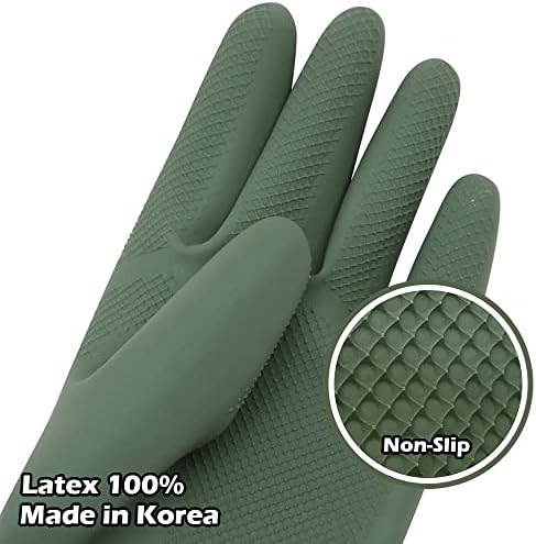HOMSSEM Dishwashing Gloves 2 Pairs Urban Gray Green Blue