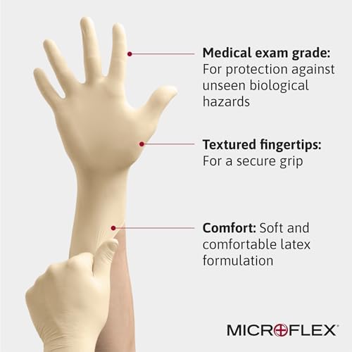 HyFlex Microflex 10-754 Daily Defense Latex Gloves Natural