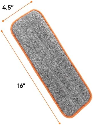 Superio 4-Pack Microfiber Mopping Pads - 8x45 Reusable Streak-Free