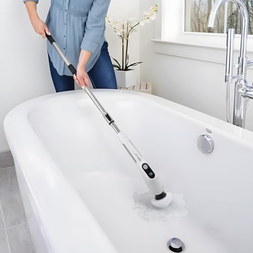 Fixm Cordless Electric Spin Scrubber with 2 Speeds and 11 Brush Heads