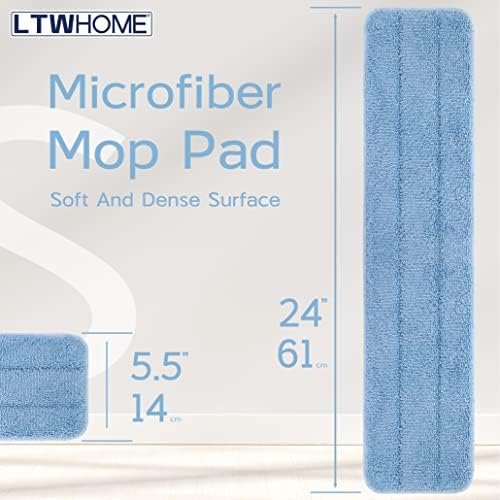 LTWHOME 24 Microfiber Mop Refill Pads - Pack of 6