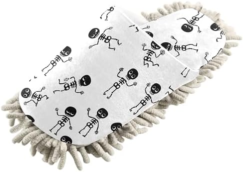 Burbuja Cartoon Skeletons Mop Slippers for Women Men
