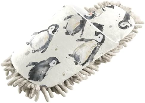 RunningBear White Cute Penguins Mop Slippers 1