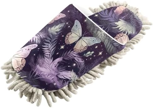 Butterfly Purple Mop Slippers Unisex Comfortable Cleaning Footwear