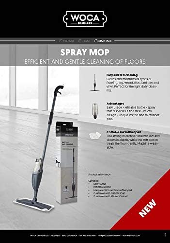 WOCA Spray Mop with Durable Handle and Washable Pad