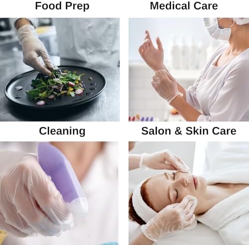 HCS Vinyl Gloves - Clear Latex-Free Food Cleaning