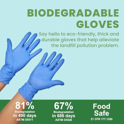 Eco Gloves Biodegradable Powder Free Food Prep Cleaning Gloves