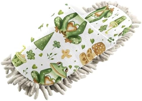 Frog Pattern Mop Slippers - Washable Microfiber Cleaning Slippers for Men and Women