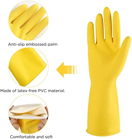 IUCGE Reusable Rubber Dishwashing Gloves 2 Pair