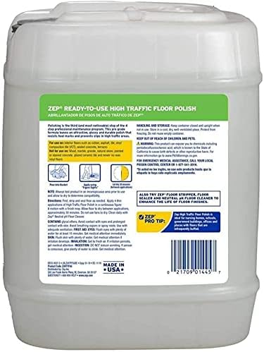 Zep High Traffic Floor Polish 5 Gal - Scuff and Slip Resistant