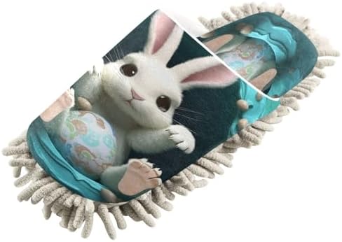 Bulletgxll Easter Rabbit Paws Cleaning Slippers
