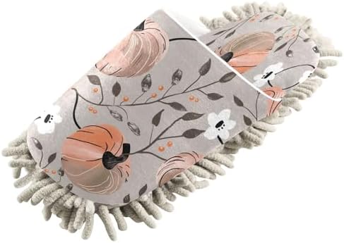 Zhirexin Thanksgiving Pumpkin Mop Slippers for Men Women