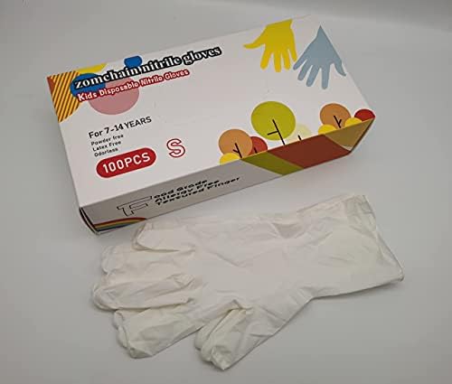 Kids Nitrile Gloves 100 PCS - Latex Free for Crafting Cooking