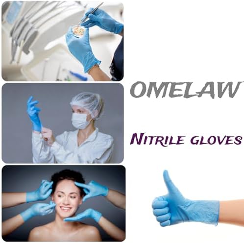 OMELAW Nitrile Gloves 4 Mil Powder Free Non Latex