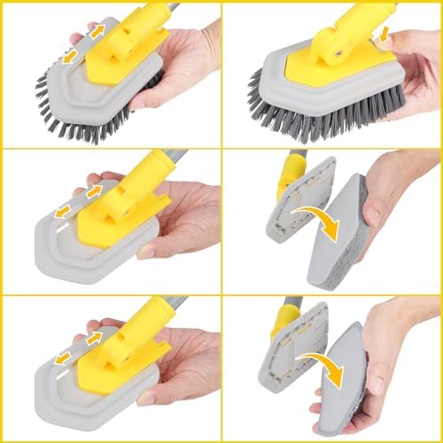 Lalafancy 3 in 1 Shower Brush with Locking Head and 50 Extendable Handle