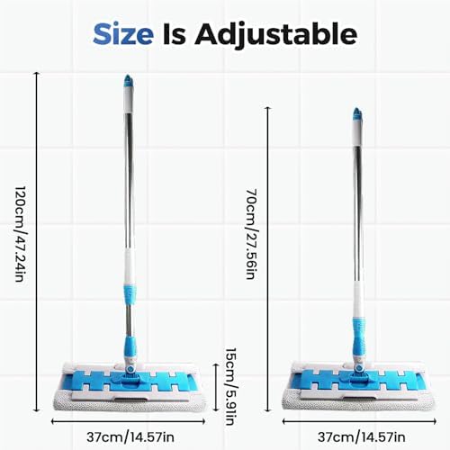 SENOY Flat Mop with Reusable Microfiber Pads