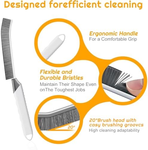 SUOXU 2-Pack Grout Scrub Brush Set Hard Bristle Cleaning Tools