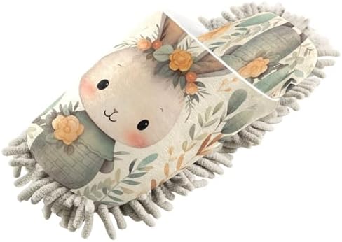 Bulletgxll Cartoon Rabbit Mop Slippers Washable Floor Mop