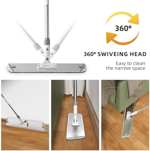 LJGG 236 Inch Microfiber Floor Mop with 4 Washable Pads