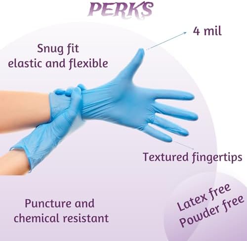 OMELAW Nitrile Gloves 4 Mil Powder Free Non Latex