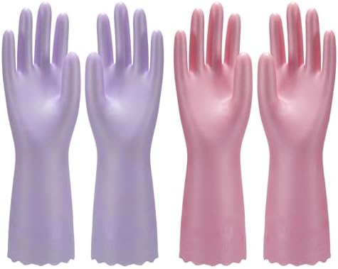 Bamllum Reusable Dishwashing Gloves with Cotton Lining