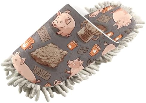 Baby Pigs Mopping Slippers - Washable Microfiber Cleaning Slippers for Men Women